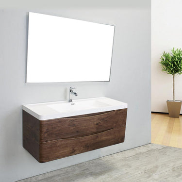 Eviva Smile 48″ Wall Mount Modern Bathroom Vanity w/ White Integrated Top Bathroom Vanity Eviva